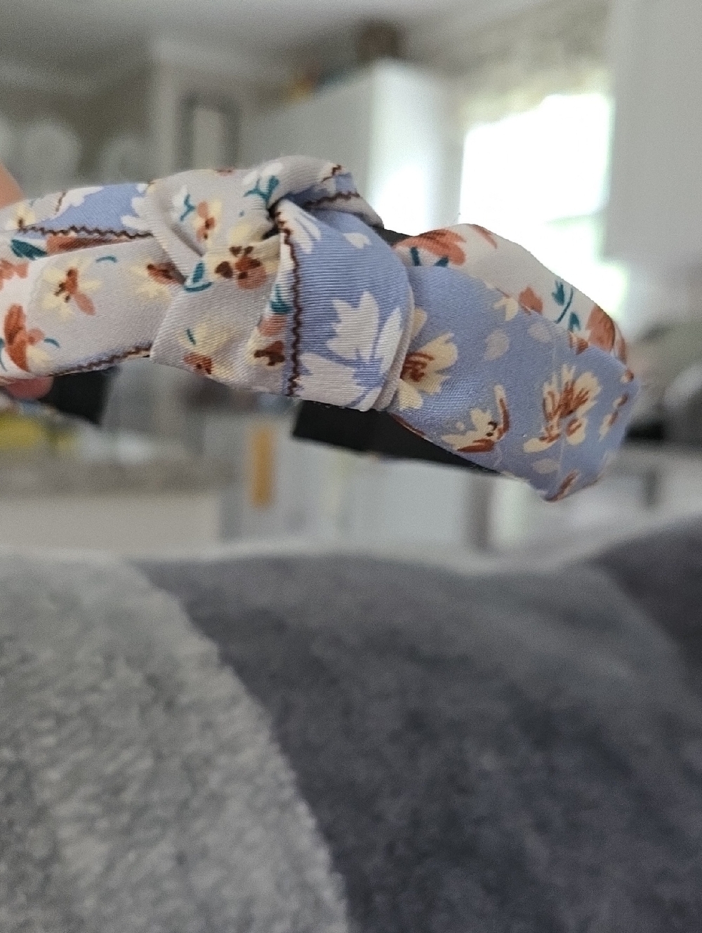 Floral Knot Headband - Light Blue
